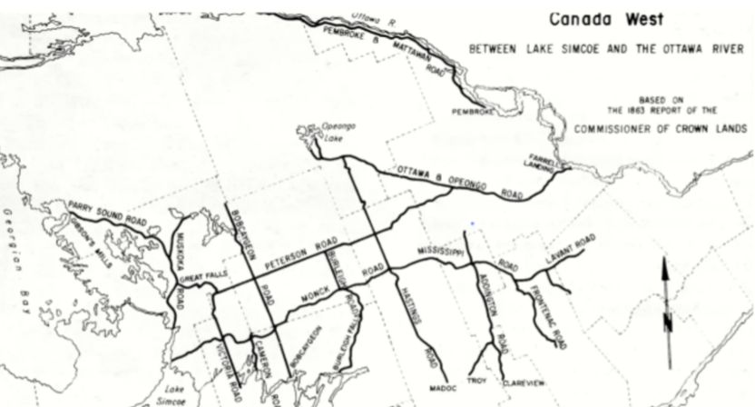 Old tract map of Canada West
